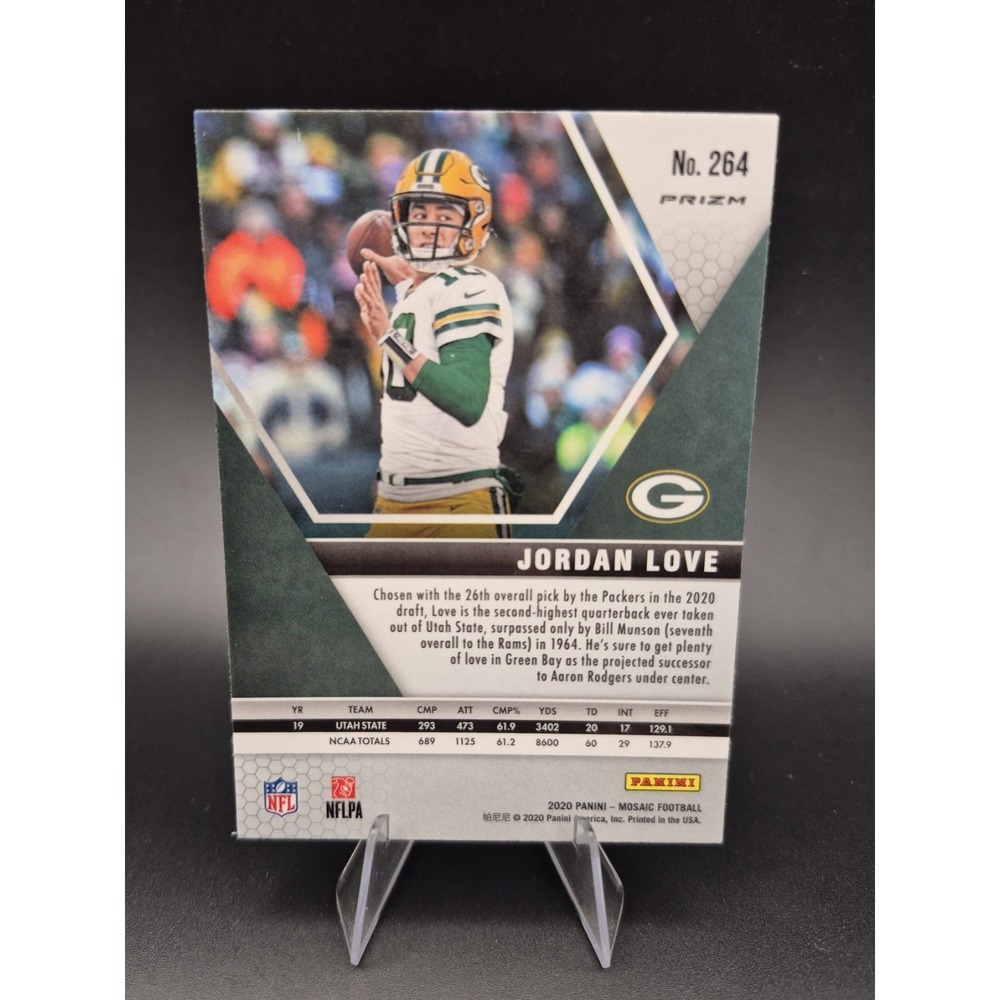 2020 Panini Mosaic Jordan Love #264 NFL Debut Red Mosaic Prizm (RC) Packers - Picture 2 of 12